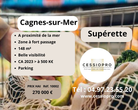 SUPERETTE CA 500K - 148m2 - CAGNES SUR MER 270000 06800 Cagnes sur mer