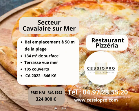 Restaurant, pizzeria, vente à emporter dans le secteur de Cavalaire 324000 83240 Cavalaire sur mer