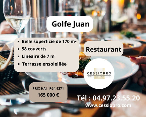 Restaurant enti&egrave;rement r&eacute;nov&eacute;, terrasse ensoleill&eacute;e, belle opportunit&eacute; � Golfe Juan 165000 06220 Golfe juan