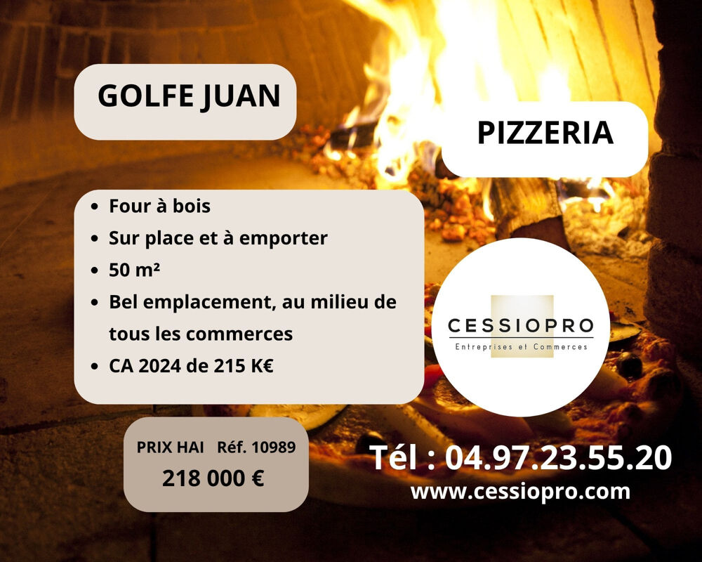   A vendre pizzéria, four à bois, sur place et à emporter, bel emplacement ,Golfe-juan 