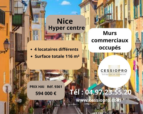 NICE HYPER CENTRE MURS OCCUPES PAR 4 LOCATAIRES DIFF&Eacute;RENTS 594000 06000 Nice