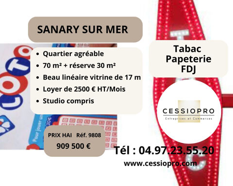 TABAC, PAPETERIE, FDJ ville et quartier agr&eacute;able SANARY SUR MER 909500 83110 Sanary sur mer