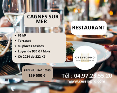 RESTAURANT TRADITIONNEL 65M2 , 80 Places assises Secteur CAGNES SUR MER 159500 06800 Cagnes sur mer