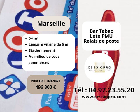 Tabac Loto Presse PMU Relais Poste Bimbeloteries à vendre Top Secteur Marseille 496800 13009 Marseille