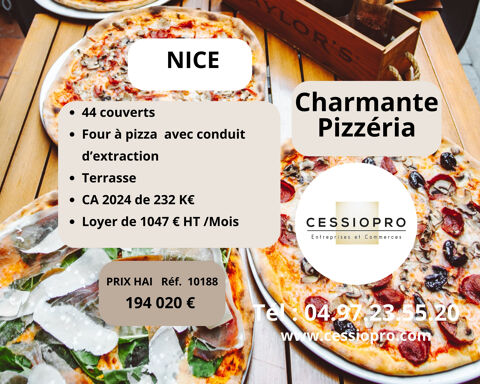 Charmante pizzeria à Nice, CA 230K - secteur résidentiel en pleine croissance NICE 194020 06200 Nice
