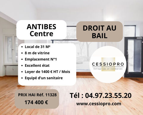 Antibes Centre   D.A.B , Local 31 m2, 8 m de vitrine, Emplacement No1 174400 06600 Antibes