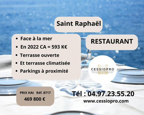 Très beau restaurant traditionnel face à la mer Saint Raphaël 469800 83700 St raphael