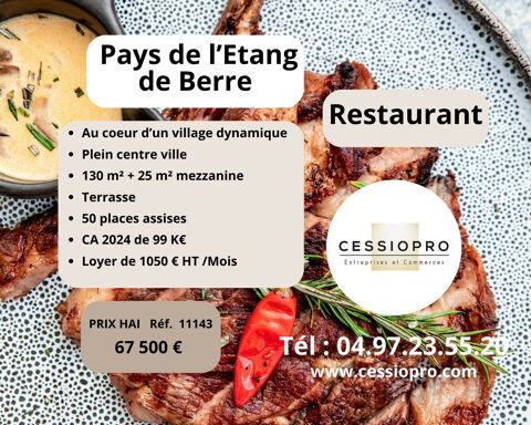 RESTAURANT AU CŒUR D'UN VILLAGE DYNAMIQUE, PAYS DE L'&Eacute;TANG DE BERRE 67500 13700 Marignane