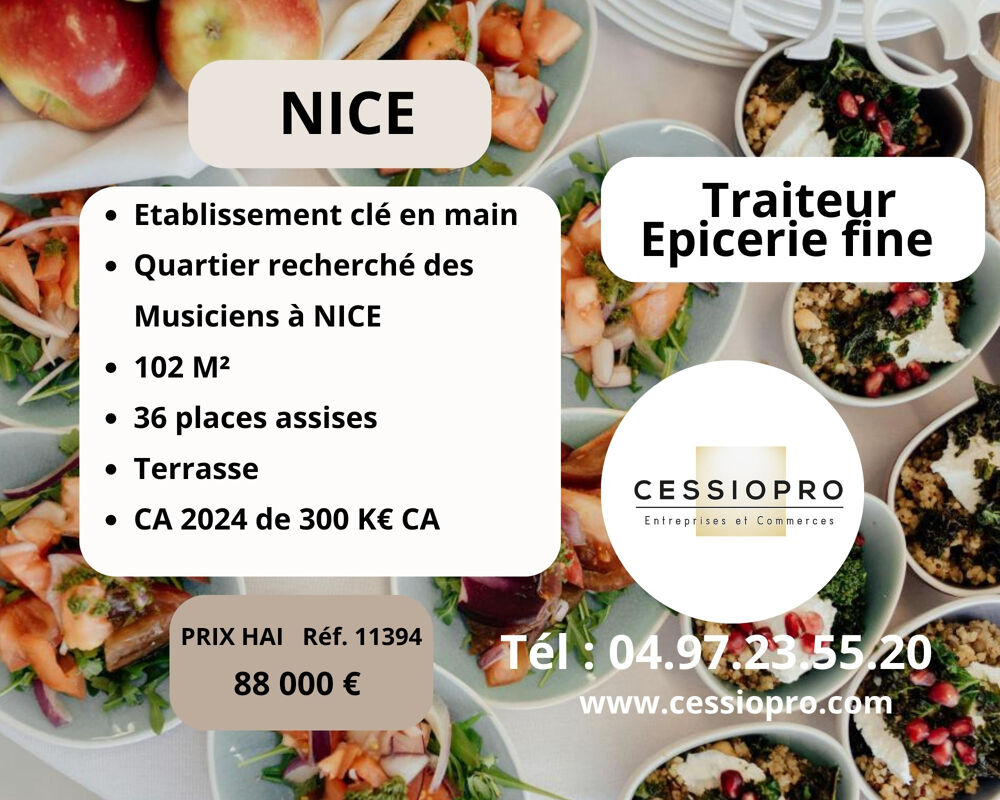   Exclusivité: Traiteur / Épicerie fine   Établissement clé en main à Nice 