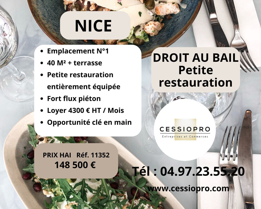   Droit au bail   Petite restauration   Emplacement Piéton à Nice 