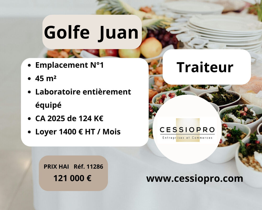   Traiteur   Golfe-Juan   Emplacement no1   Idéal pour un couple professionnel 