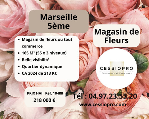 &Agrave; VENDRE POUR 218 K€, MAGASIN DE FLEURS OU TOUT COMMERCE, MARSEILLE 5e 218000 13005 Marseille