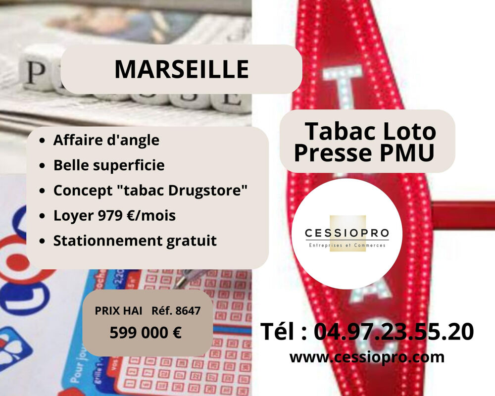   Tr�s belle affaire de Tabac Loto Presse PMU, Nouveau concept Tabac Drugstore, Marseille 