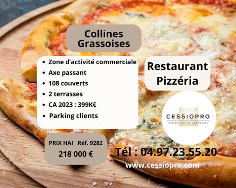 RESTAURANT PIZZERIA AVEC FOUR A BOIS - TERRASSE - PARKING CLIENTELE   COLLINES GRASSOISES 218000 83440 Montauroux
