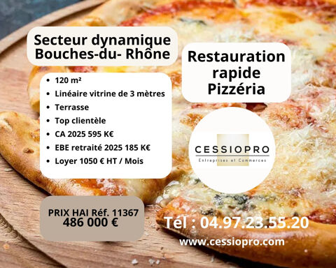 A vendre : Tr&egrave;s belle Affaire de Restauration Rapide, Pizzeria, avec Terrasse, sur secteur dynamique !!! proch 486000 13001 Marseille