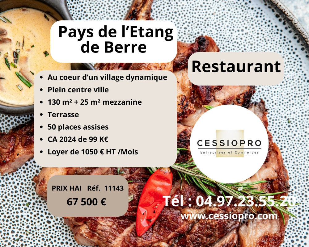   RESTAURANT AU CŒUR D'UN VILLAGE DYNAMIQUE, PAYS DE L'ÉTANG DE BERRE 