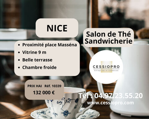 SALON DE TH&Eacute;   SANDWICHERIE - NICE - 06 - PROXIMIT&Eacute; DE LA PLACE MASS&Eacute;NA 132000 06000 Nice
