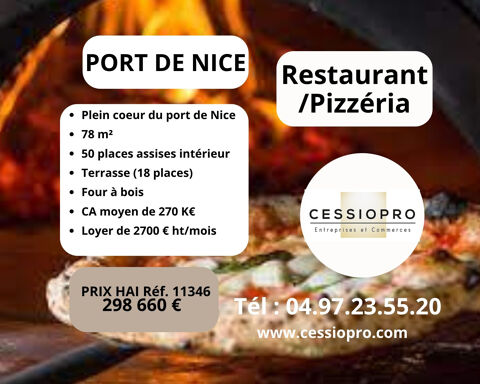&Agrave; VENDRE   Restaurant/ Pizzeria   Four &agrave; Bois - Port de Nice 298660 06300 Nice