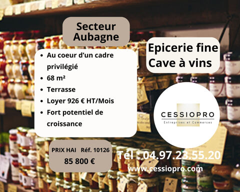 Epicerie fine   Cave à vins CA 2024 110K . Aménagements récents   VILLE SECTEUR AUBAGNE 85800 13390 Auriol