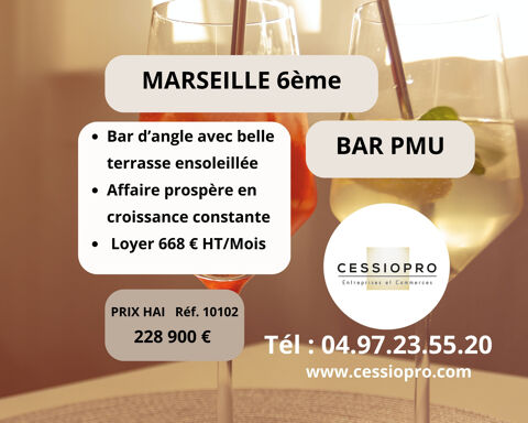 BAR PMU + TERRASSE A MARSEILLE 6i&egrave;me 228900 13006 Marseille