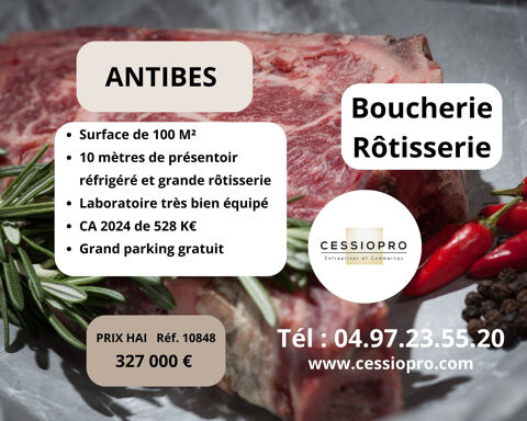 Antibes, boucherie - r&ocirc;tisserie de 100m2, parking, galerie commerciale. 327000 06600 Antibes