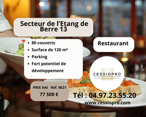 RESTAURANT TRADITIONNEL DANS UNE ZONE DE PASSAGE DANS LE SECTEUR DE L'ÉTANG DE BERRE 77500 13220 Chateauneuf les martigues
