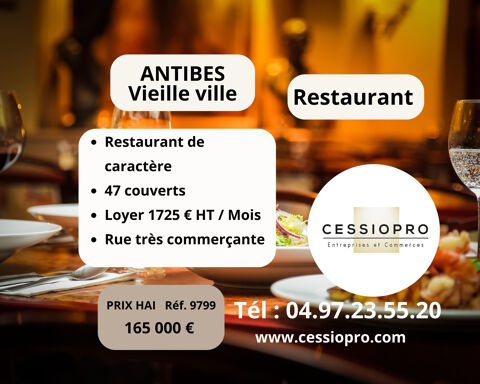 Restaurant de caract&egrave;re, cuisine traditionnelle ANTIBES vielle ville 165000 06600 Antibes