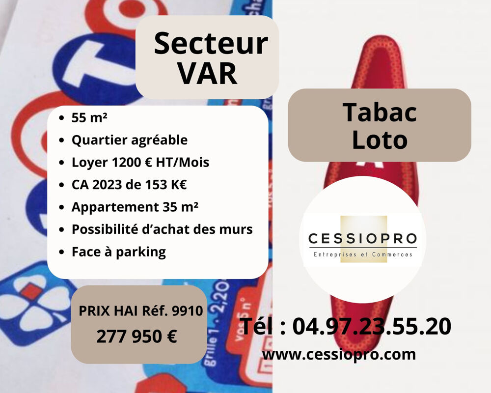   Très joli petit Tabac Loto Bimbeloteries refait à neuf, Top Secteur, dans le Var. 