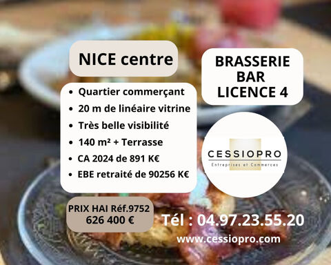 NICE - BRASSERIE BAR LICENCE 4   EN ANGLE 626400 06000 Nice