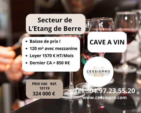 BAISSE DE PRIX !!! CAVE A VIN ET ALCOOL DANS LE SECTEUR DE L'ÉTANG DE BERRE 324000 13220 Chateauneuf les martigues