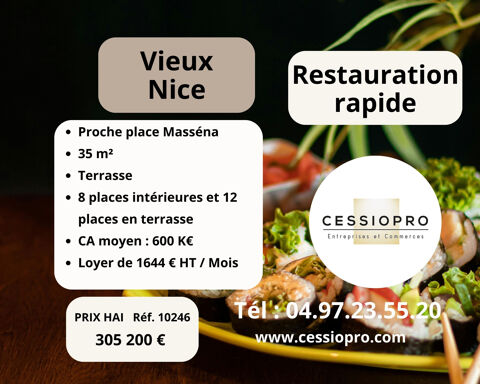 06   RESTAURATION RAPIDE  NICE PROCHE PLACE MASSENA VIEUX NICE 305200 06300 Nice
