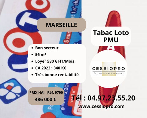 Tabac Loto PMU Bimbeloteries sur Marseille. Idéal pour un couple, bon secteur. 486000 13005 Marseille