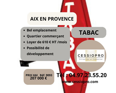 Tabac Bimbeloteries à développer, à deux pas du centre-ville d'AIX EN PROVENCE 207000 13100 Aix en provence