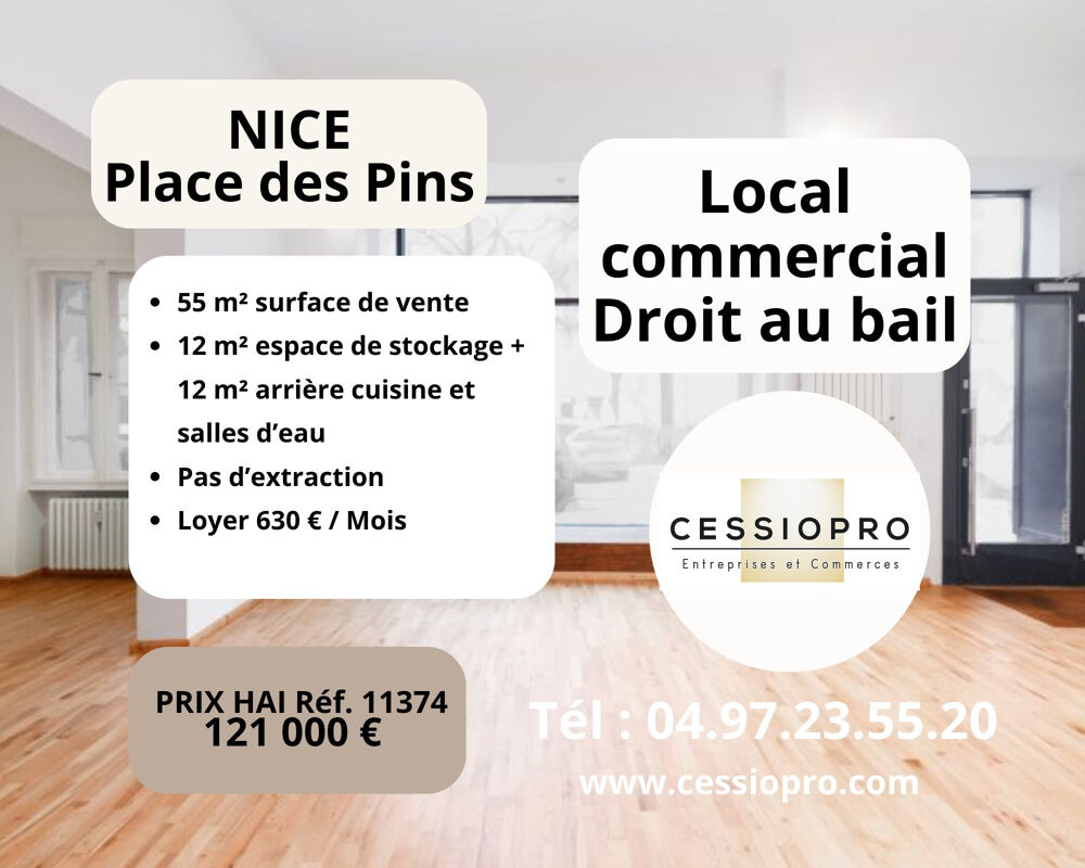   AU BAIL   LOCAL COMMERCIAL 70 M2   NICE / PLACE DU PIN 