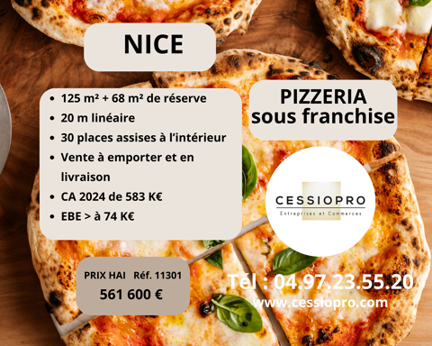 A VENDRE PIZZERIA SOUS FRANCHISE A NICE 561600 06000 Nice