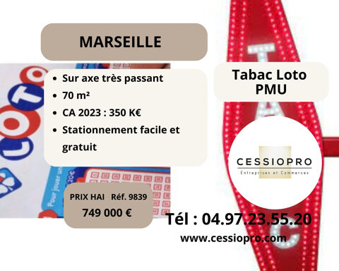 Tabac Loto PMU Bimbeloteries sur Marseille &agrave; d&eacute;velopper +++ 749000 13010 Marseille