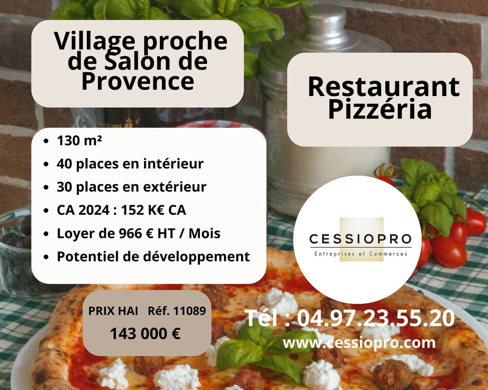   À vendre   Restaurant Pizzeria   Village proche de Salon-de-Provence 