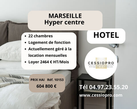 H&ocirc;tels 22 chambres Hypercentre Marseille 604800 13001 Marseille