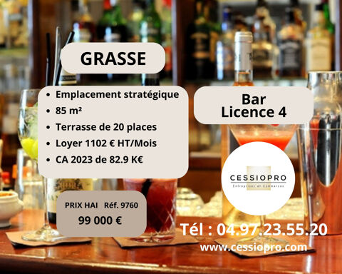BAR AVEC LICENCE IV & ACTIVITE FDJ   EMPLACEMENT STRATEGIQUE 99000 06130 Grasse