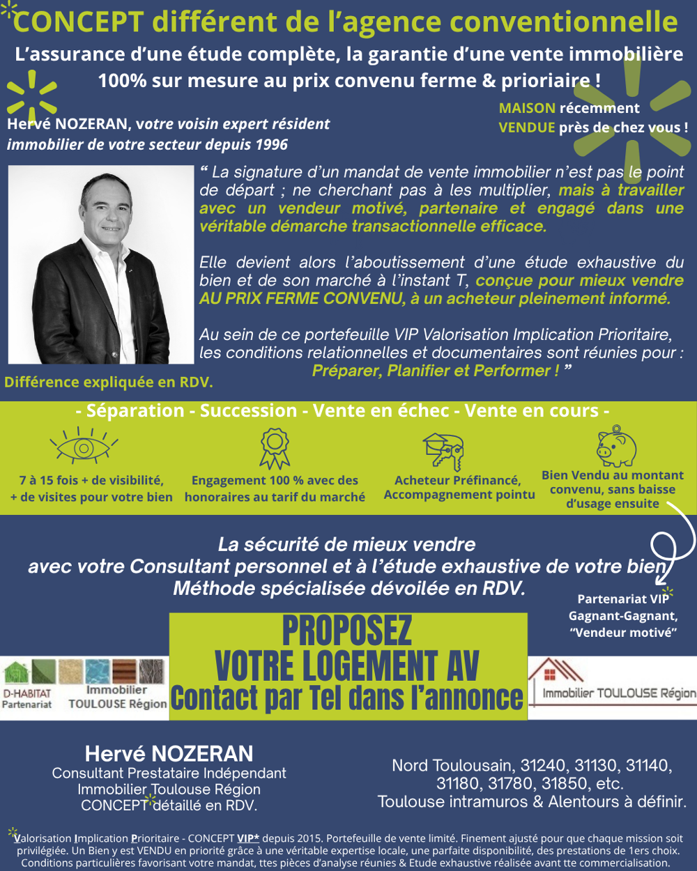 Vente Maison MSON FAM 7CH - COURT TERME POSSIB - 3500€/M - TERR CONSTRUCT Toulouse