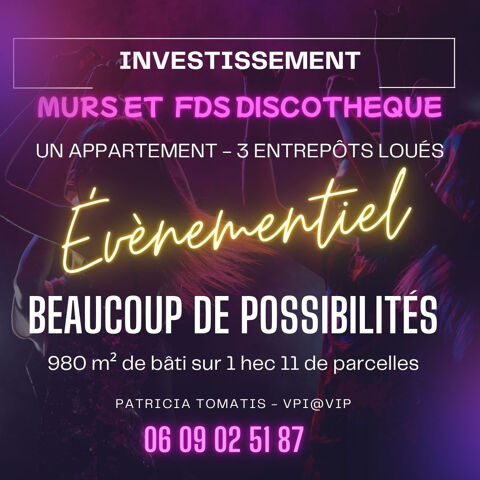 Investissement Discoth&egrave;que murs et fonds plus locations GARD 2120000 30260 Quissac