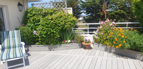   44510 LE POULIGUEN - gare, port, plage, commerces, duplex, terrasse 67m2, 2 garages, parking extrieur, cave 