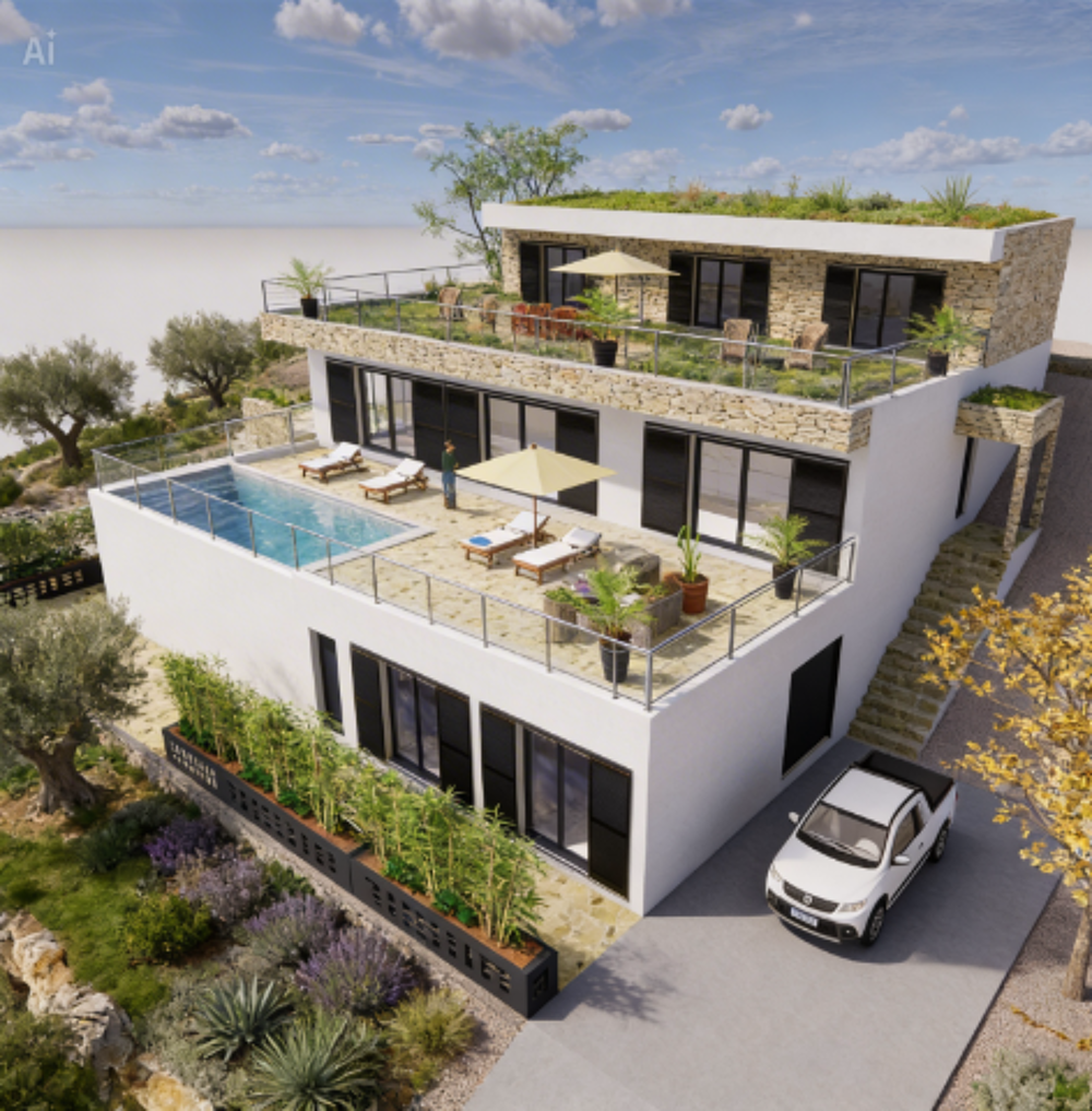Villa contemporaine à Sisco avec piscine et terrasse