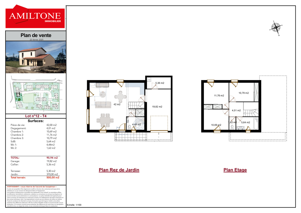 Maison neuve de 91m2 Lot 12 à Guereins