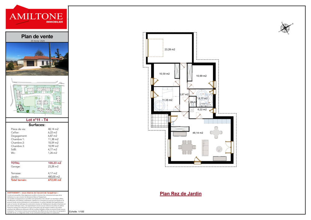 Maison neuve de 101m2 Lot 11 à Guereins