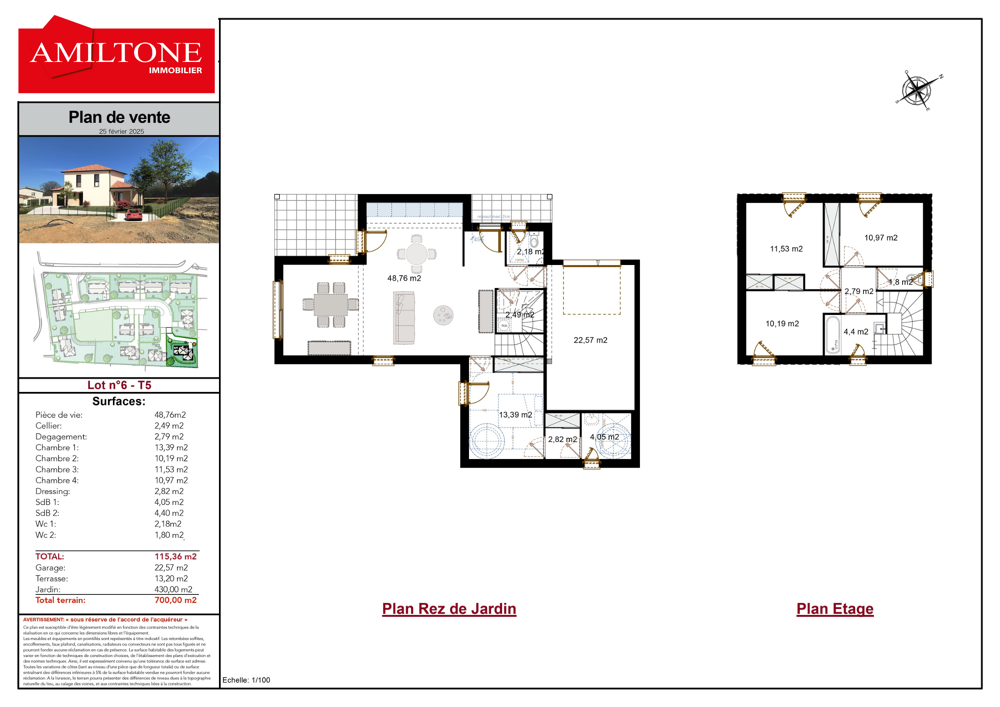 Maison neuve de 116m2 Lot 6 à Guereins