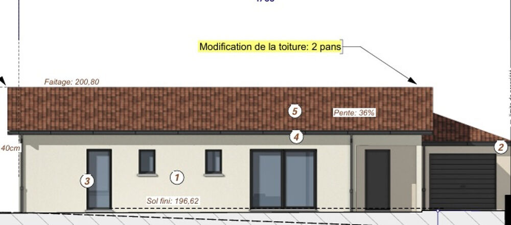 Maison neuve de 92m2 Lot 1 à Guereins