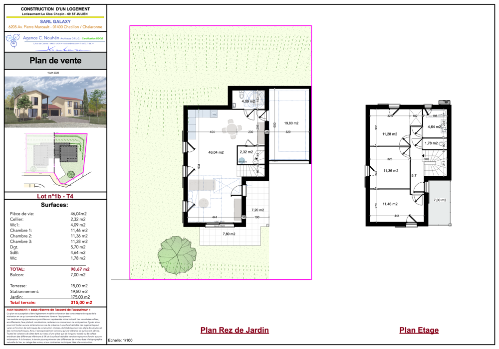 Vente Maison Maison neuve de 98.67m2 lot 1b en BRS ( bail réel solidaire)  à Saint Julien St julien
