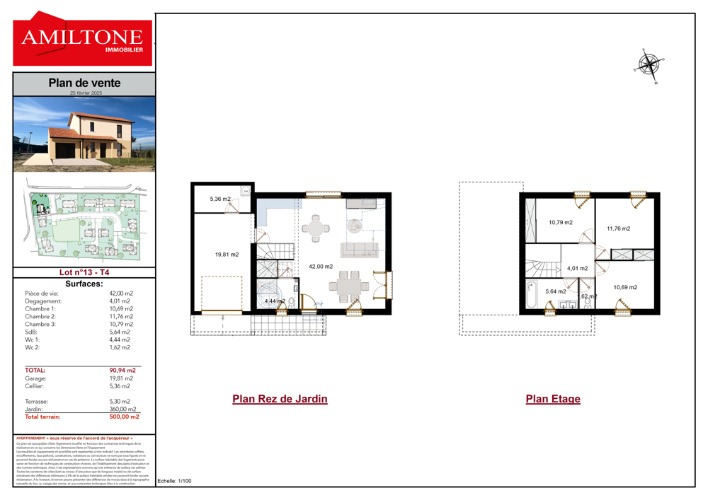 Maison neuve de 91m2 Lot 13 à Guereins