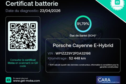 Cayenne III 3.0 V6 E-HYBRID 462 22CV 18KWH 2022 occasion 69530 Brignais